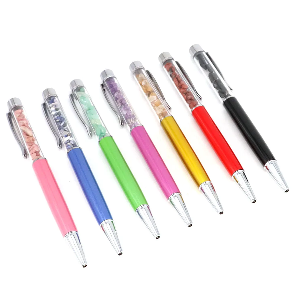 Crystal Ballpoint Pen Natural Stone Healing Reiki Energy Ballpen Fashion Creative Gift Stationery Office School Supplies Decor