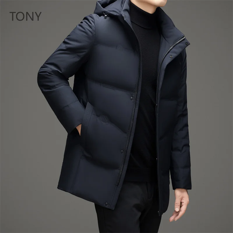 

Long Down Jacket Graphene Inside Heated Jacket Men Removable Hat Designer Clothes Men Jackets Man 2024 Winter Man Coats