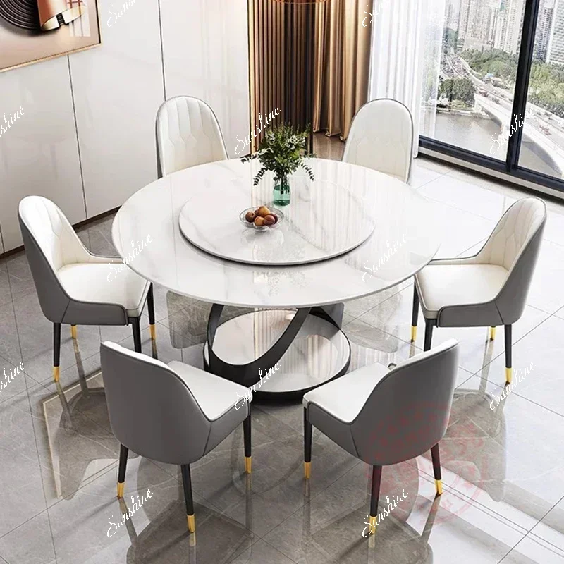 

Luxury Nordic Vintage Italian Minimalist Dining Table Round Dining Table Modern White Juegos De Comedor Kitchen Furniture