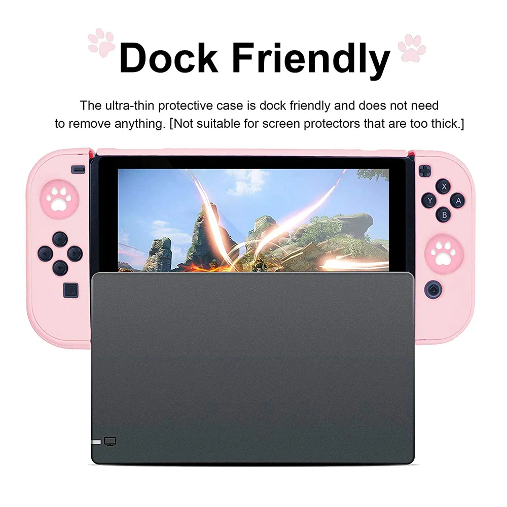 3 in 1 Protective Cover Case for Nintendo Switch and Joy-Con Controller with Screen Protector and Thumb Grips Dropshipping
