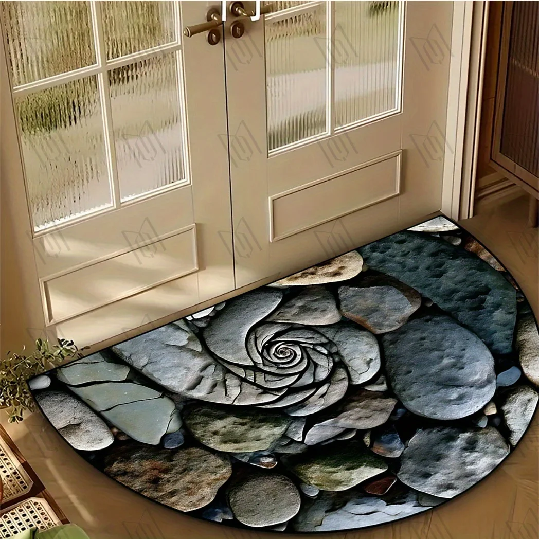 VIKAMA Stone Pattern Rug for Bedroom, Living Room, Study, Entryway Decor Soft Comfortable Doormat for Home Decor