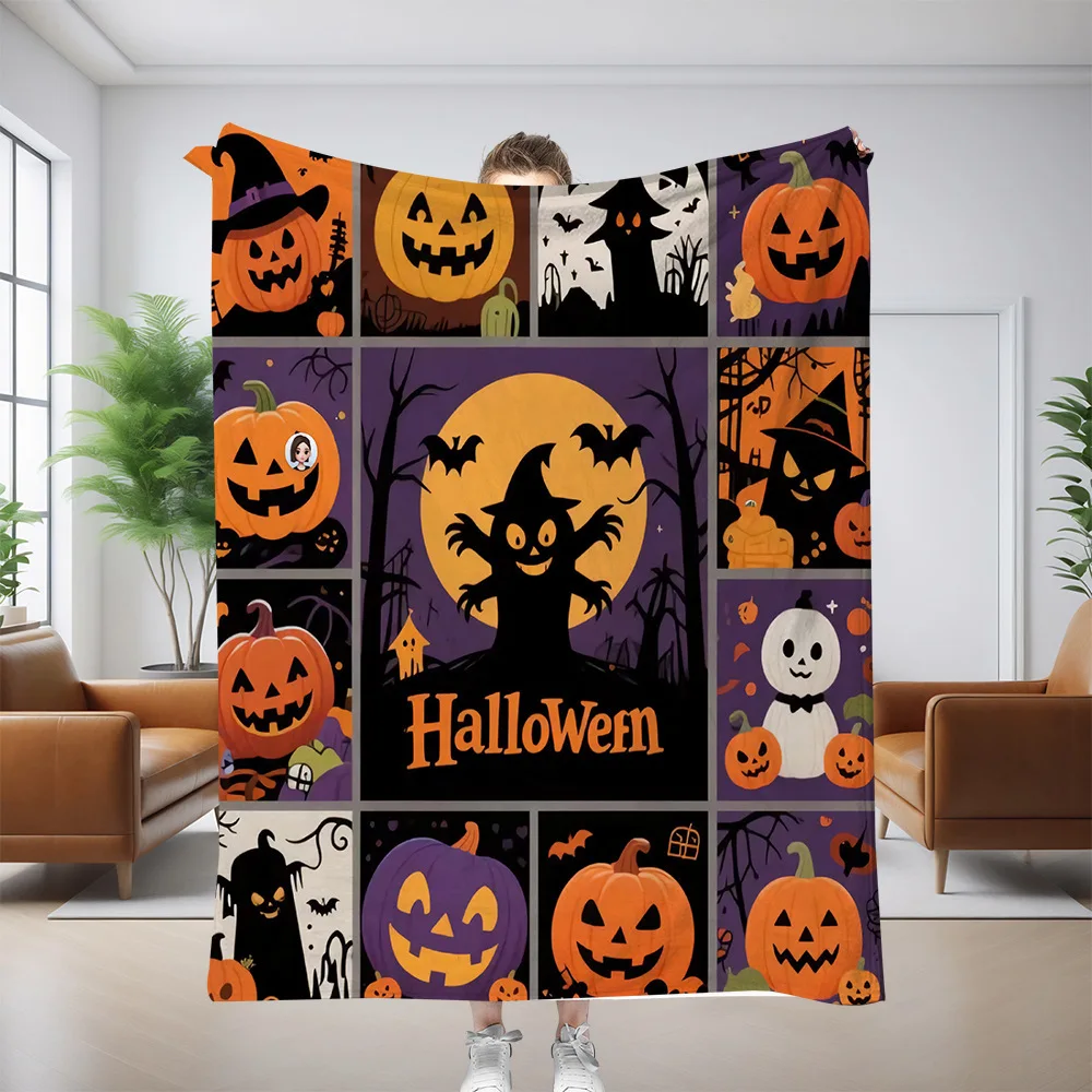 

Украшения на Хэллоуин, одеяло с принтом для дивана-кровати, путешествий, кемпинга, гостиной, офиса, кондиционера, одеяло для всех сезонов, подарки