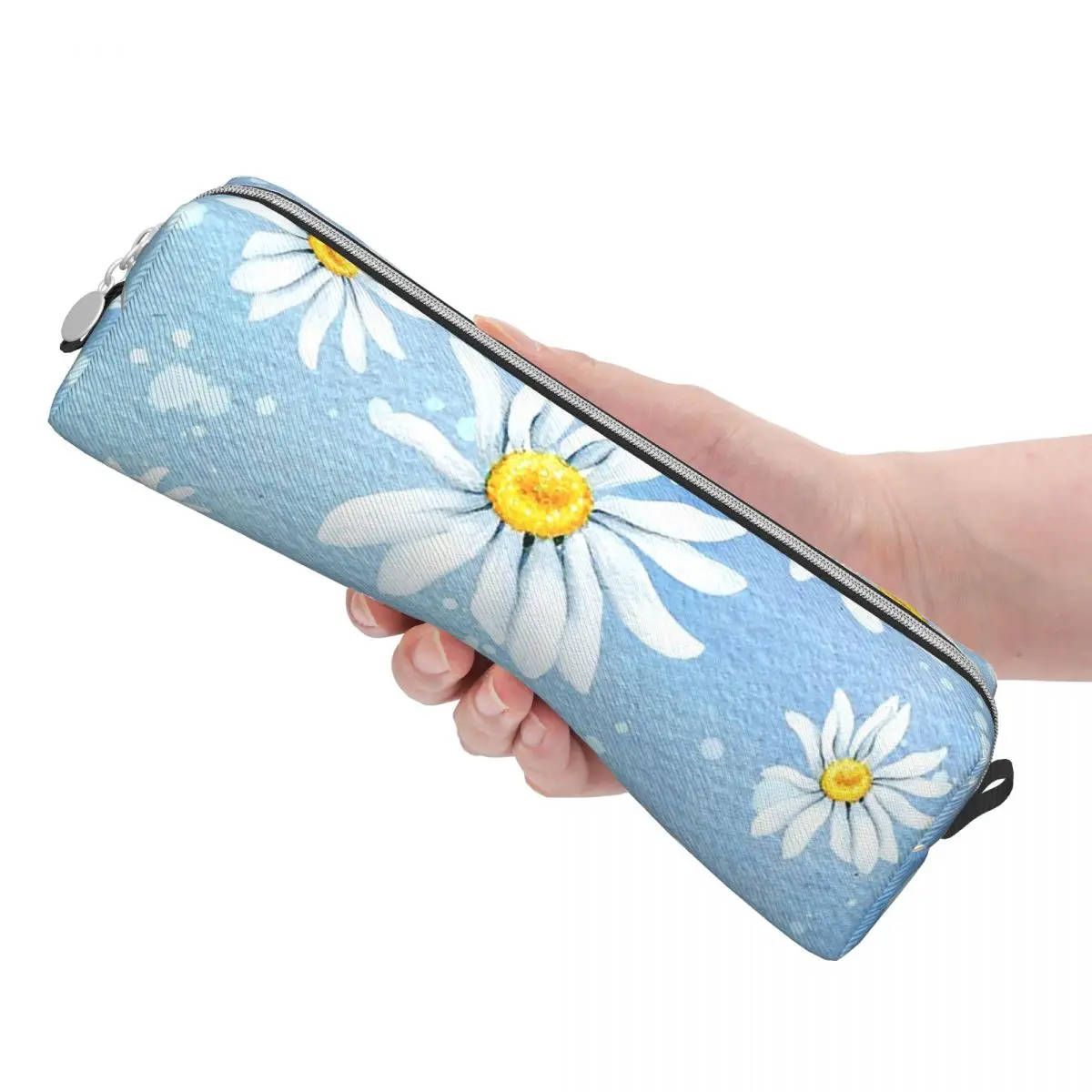 Lovely Daisy Sunflower Flower Pencil Case Pencilcases Pen Holder for Student Big Capacity Pencil Bags Office Gifts Accessories