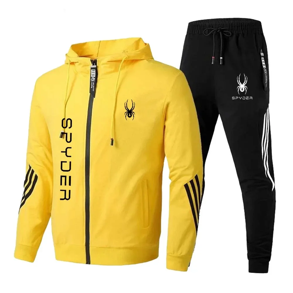 Spyder Südkorea Herbst neue Herren Sportswear Set Reiß verschluss Jacke lässige Jogging hose Marken kleidung Männer Joggen Outdoor Sportswear