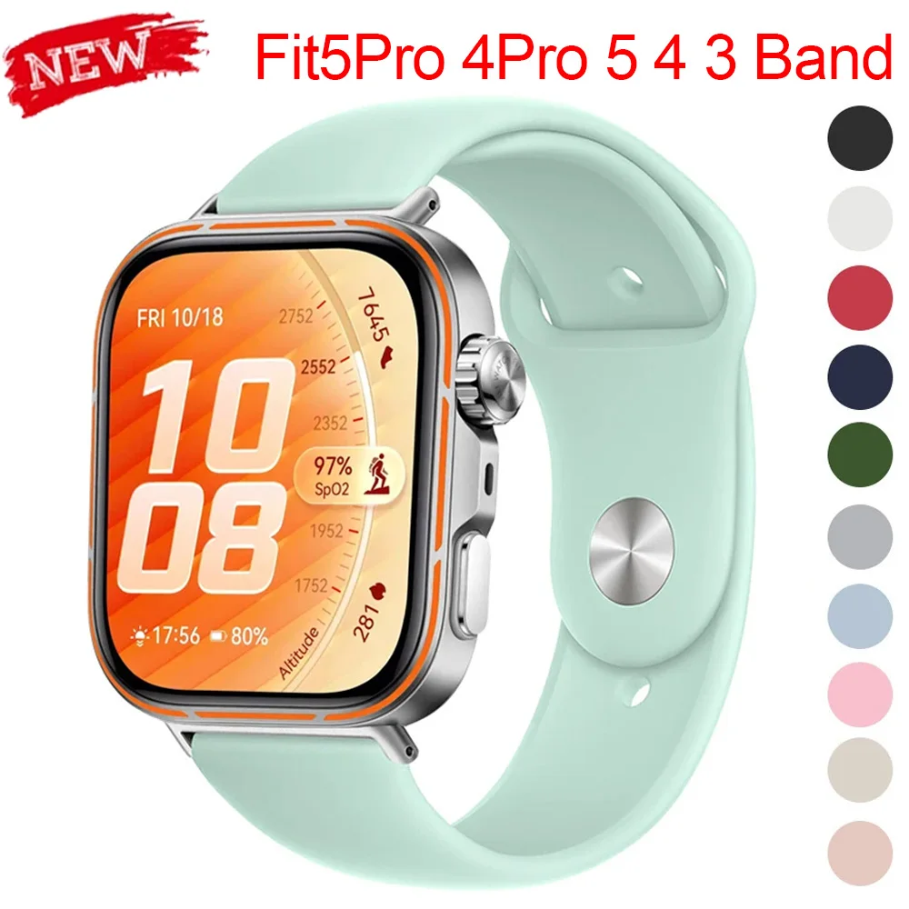 Sport Silicone Strap for Huawei Watch Fit 5Pro 4Pro Bracelet Wristband for Huawei Watch Fit 3/4/4 Pro/5/5 Pro Smartwatch Correas