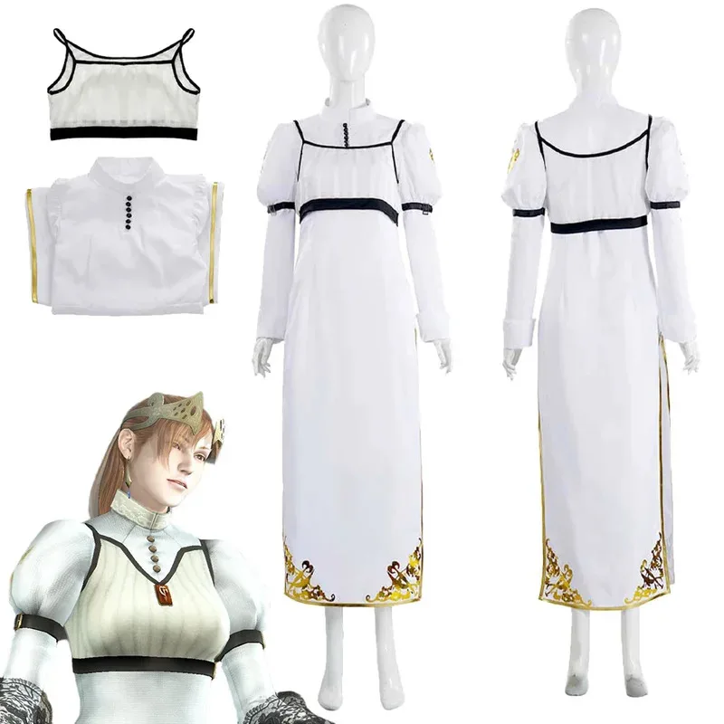 

Game DMC Cosplay Kyrie White Dresses Clothing Female Adult Suits Outfit Party Roleplay Costume Suits Outfits Halloween Carnival