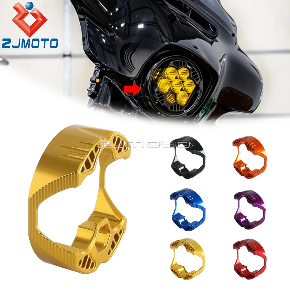 

Motorcycle Aluminium LP6 Headlight Front Lamps Protector Shell Cover For Harley Touring Road Glide FLTRX Street Glide Car UTV