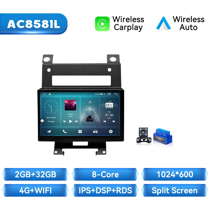 Ai Stem Draadloze Carplay Android 14 Voor Land Rover Freelander 2 Autoradio 8Gb 128Gb Gps Navigatie Bluetooth Dsp 4G Wifi Rds