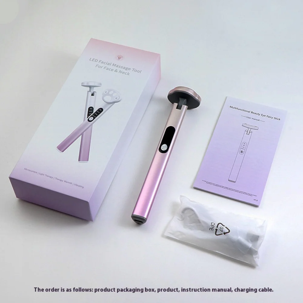 新型7色LEDアイマッサージャー、加熱＆振動機能付き、アンチエイジングアイケアデバイス、クマ除去＆まぶたのリフトアップに