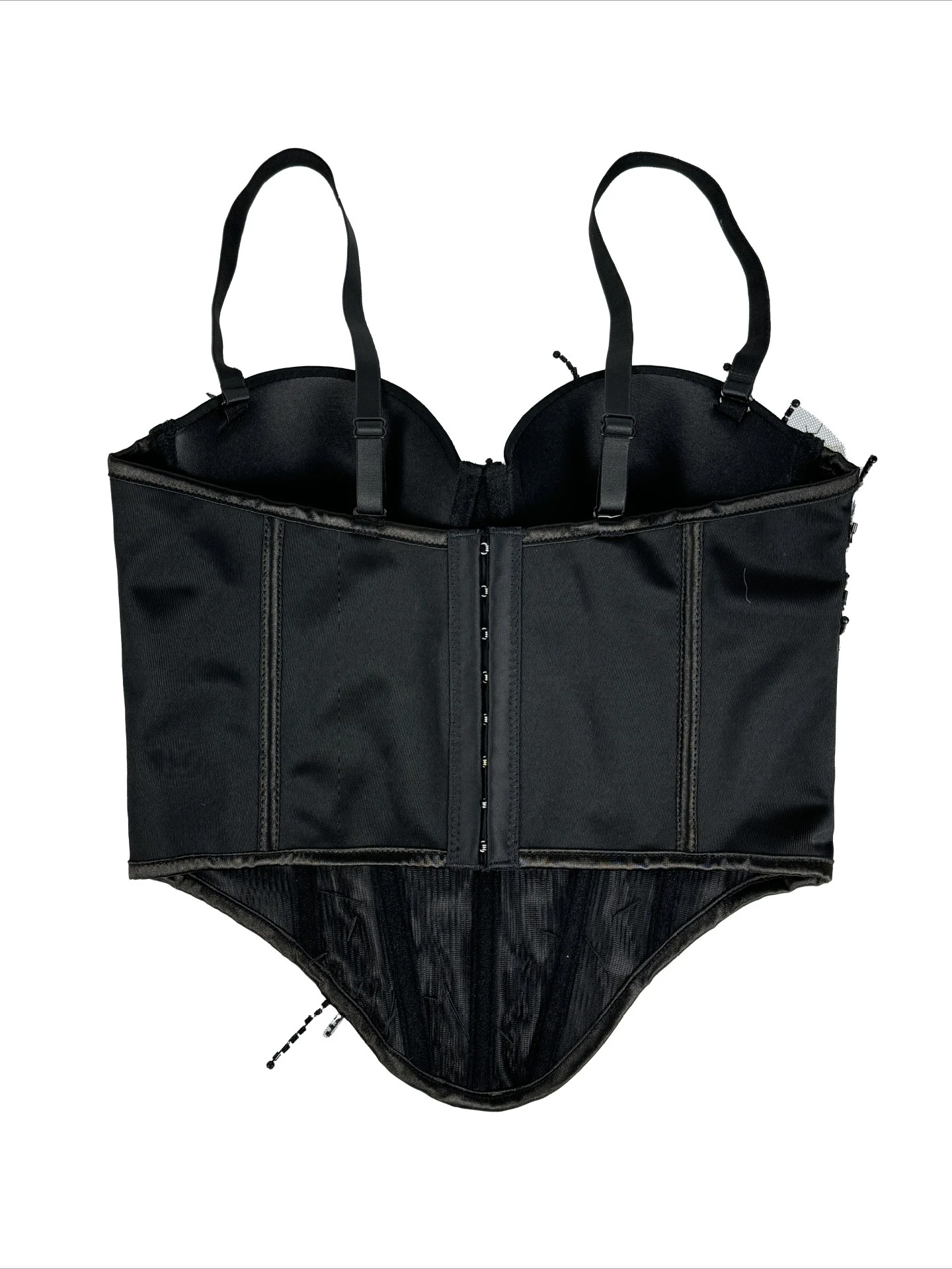 SsTss Corsetto di lusso con applicazioni floreali 3D Top Elegante dettaglio strass da donna Cinturino regolabile Senza maniche Bustier disossato Camis