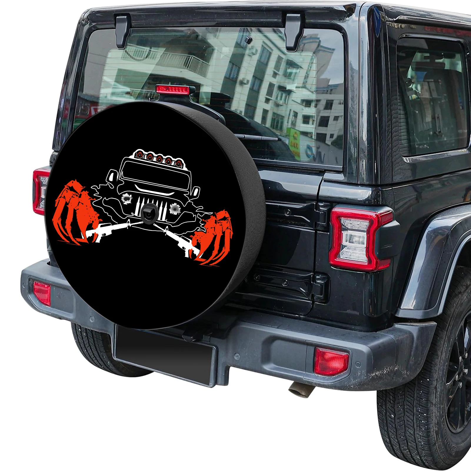 32-33 inches Car Spare Tire Cover for Jeep Wrangler RV SUV Truck Trailer Vehicles Back Auto Wheel Covers Storage Bag Protector