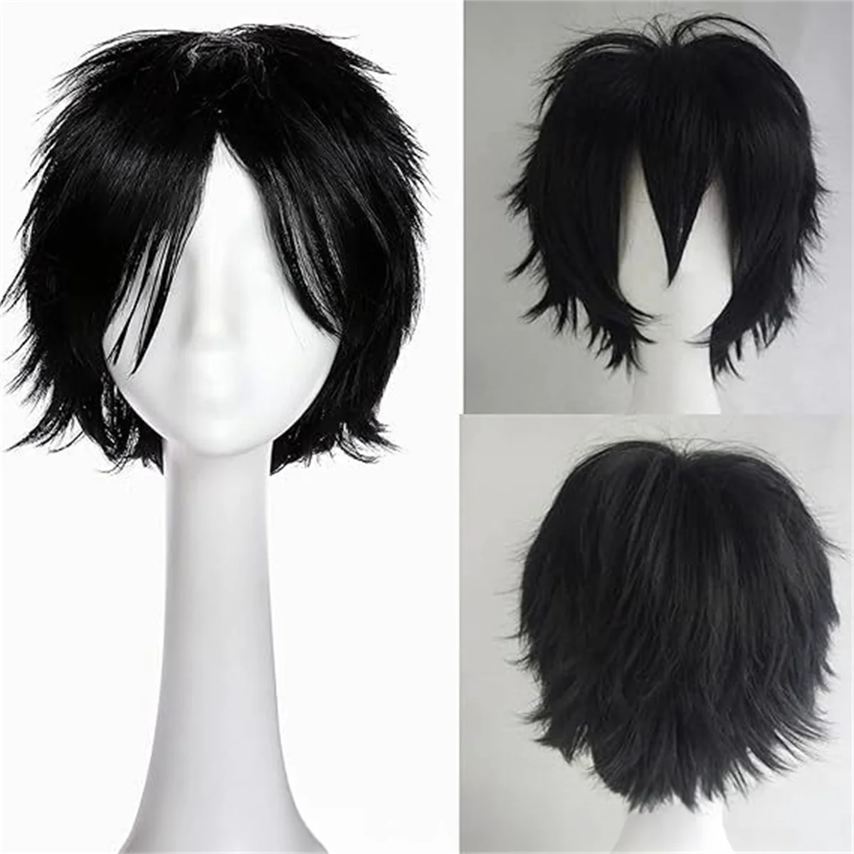Multicolor Layered Short Spiky Synthetic Wig Unisex Anime Male Character Halloween Party Convention Game Cosplay Daily Fashion