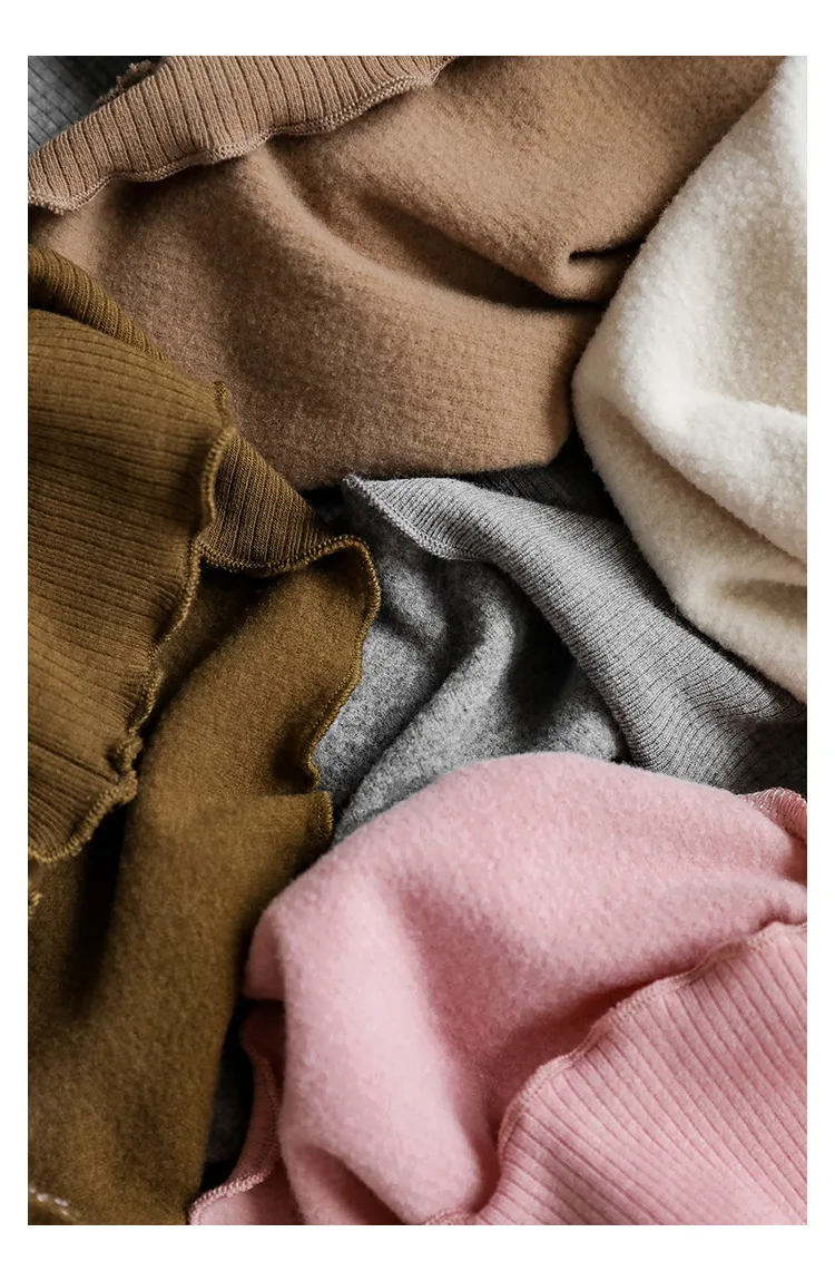 Schickes Rüschen-Spitzen-Rollkragen-Oberteil für Kleinkind-Mädchen, Weiche Stretch-Bluse aus Kunstwolle mit Langen Ärmeln, Lässiges Alltagsshirt für Kinder – Detail 6