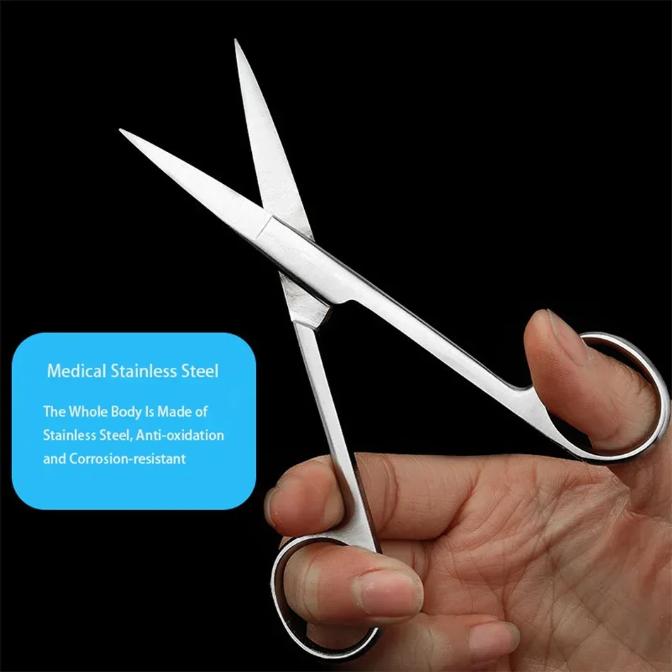 Dental Medical Stainless Steel Scissors Elbow Straight Tip Thickened Surgical Scissors Large and Small