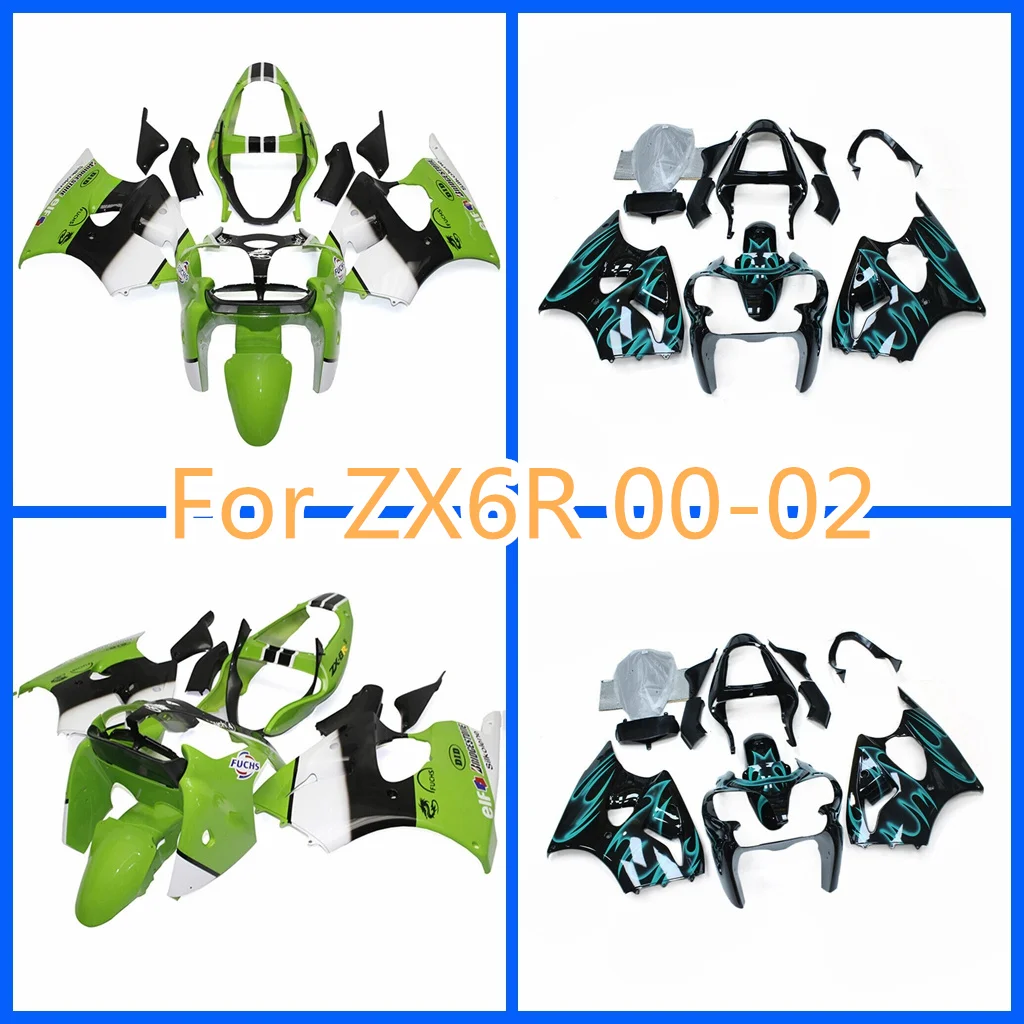 

Кузов для Kawasaki ZX6R 00 01 02 ZX-6R 2000 2001 2002, комплект обтекателя мотоцикла, спортивный велосипед, ремонт кузова, детали кузова для уличного спорта