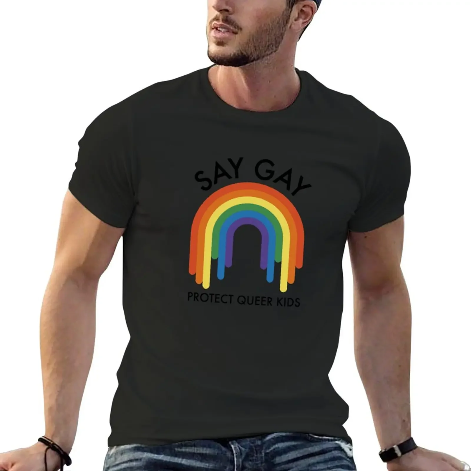 New Protect Queer Kids ,Florida Don't Say Gay Bill, LGBTQ, Protect Trans Youth, Teacher T-Shirt tops Men's clothing