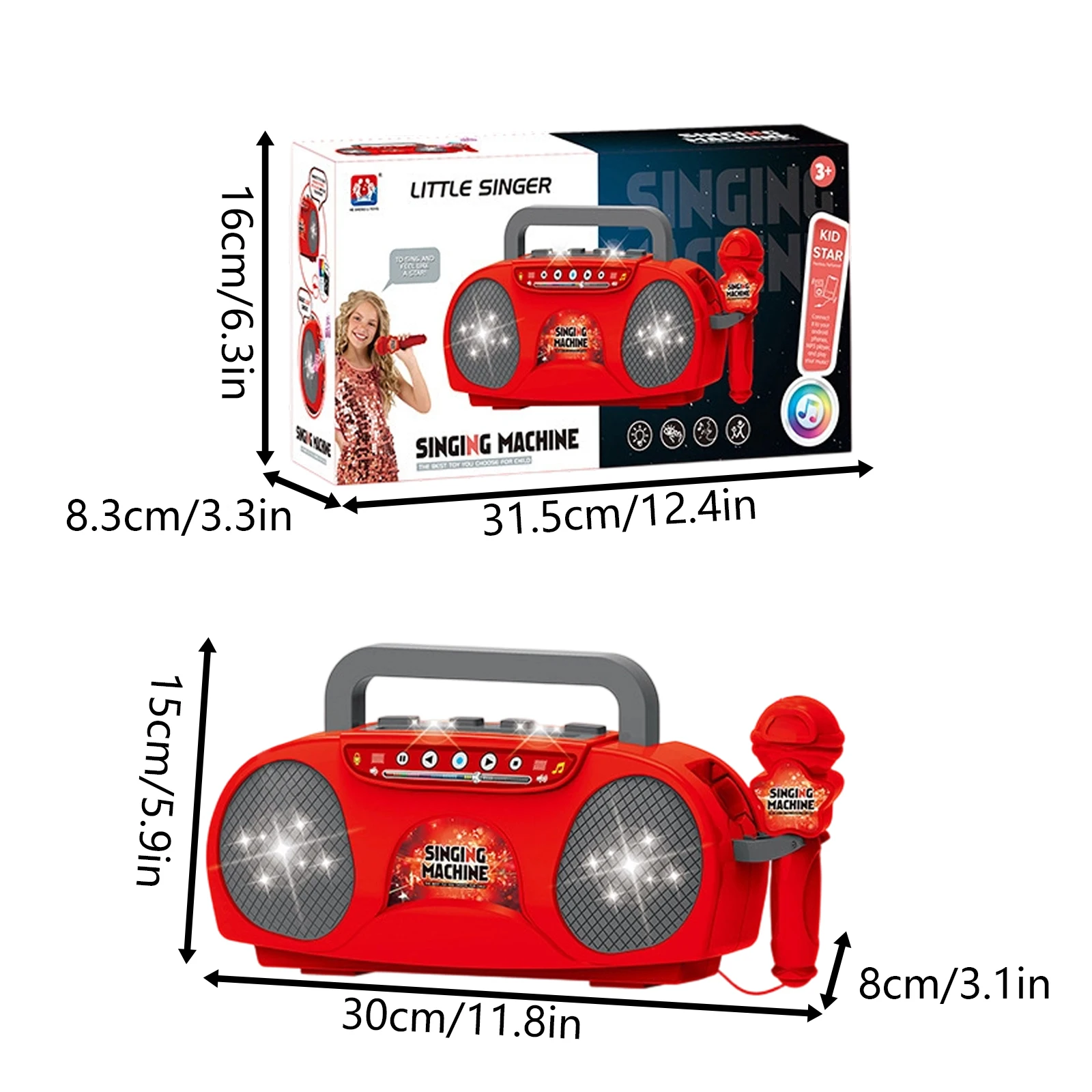 Children'S Singing Machine Microphone Toy Portable Singing Machine With Microphone Radio Karaoke Children'S Toy