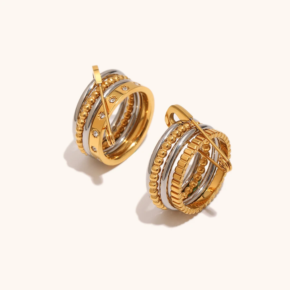 Women's Trendy Pin Shaped Loop Buckle Zircon Ring