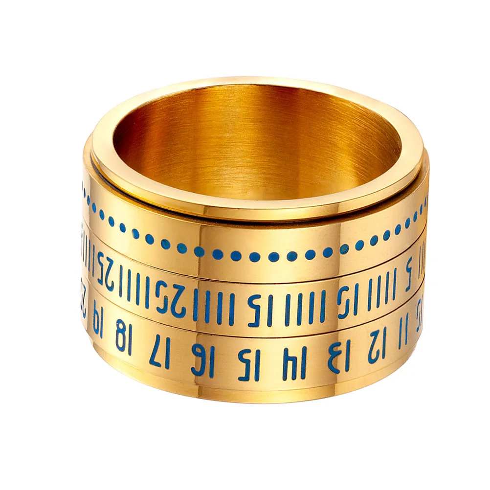 

Luminous Digital Ring Titanium Steel Men The Rotating Personality Finger Rings Rotatable