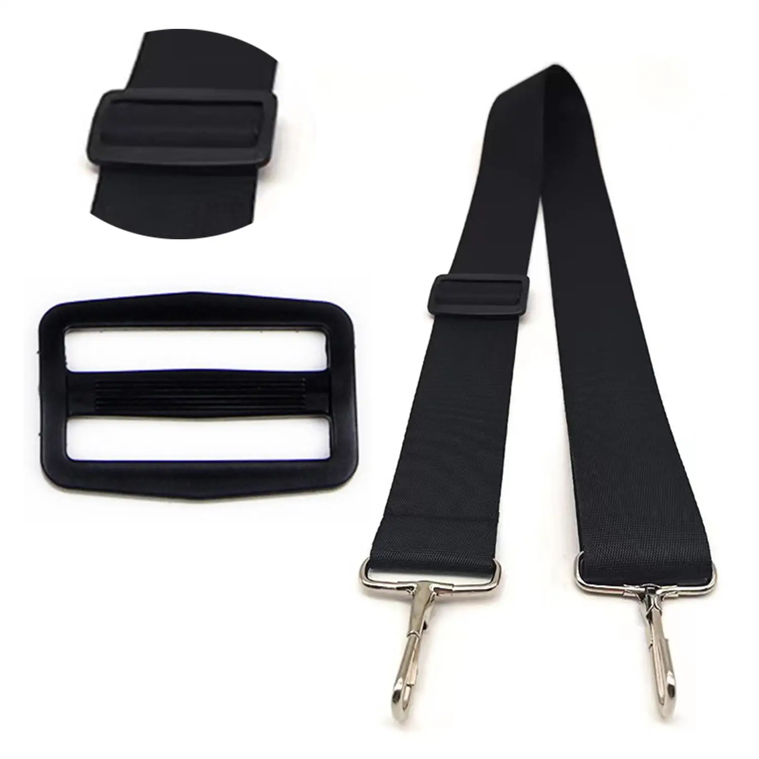 

12PCS Bag Belt Adjustment Buckle Square Nuckle Webbing Tri-ring Adjust Buckle For Bag Belt Black Bag Belt Strap Accessories