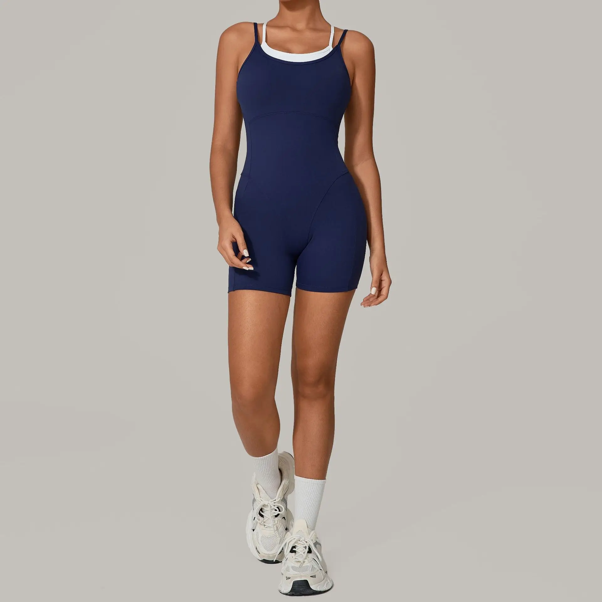 Short Sports Jumpsuit Sleeveless Gym Set Women Tracksuit Yoga Clothes Rompers Workout One-piece Suit Female Outdoor Bodysuits