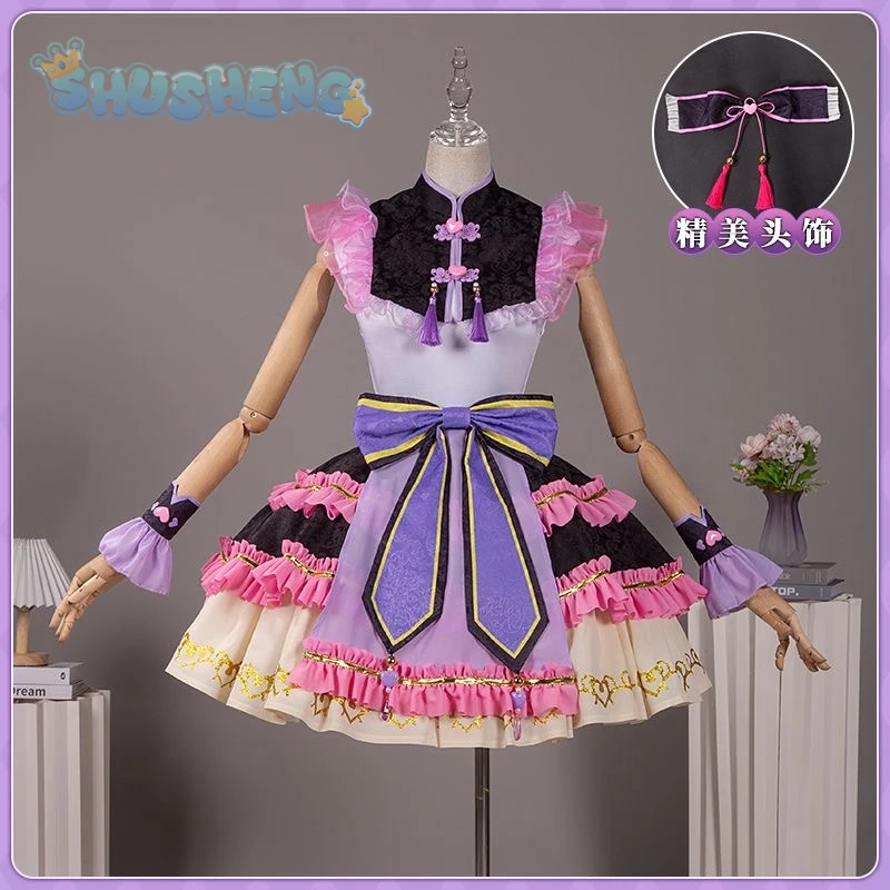 Manaka Laala Cosplay Anime Pripara Costume Gothic Lolita dress Wrist protection stocking accessories Halloween party girl unifor