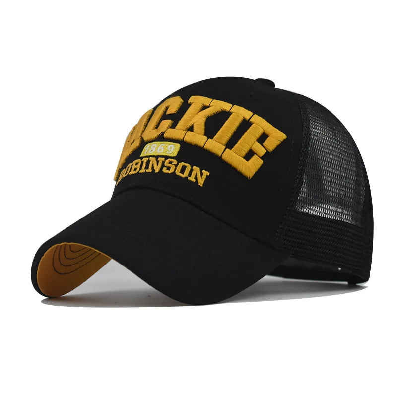 

New Slanted Large Letter Embroidered Baseball Cotton Vintage Trucker Cap Snapback Outdoor Sun Hat