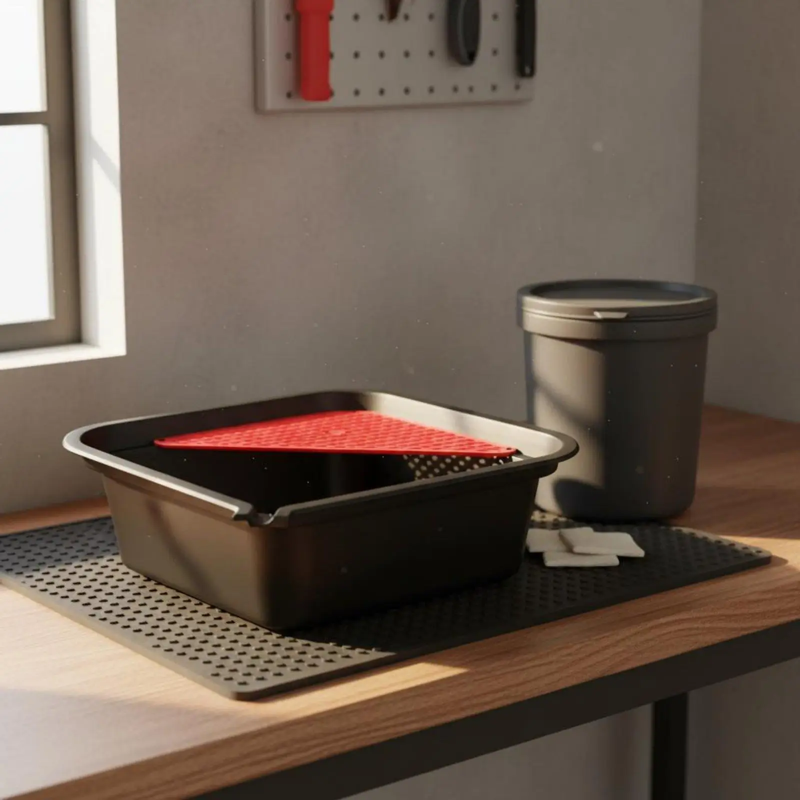 Oil Catch Basin Thickened Plastic Oil Change Tray with Debris Filter for Auto Parts Cleaning and Draining - view 4
