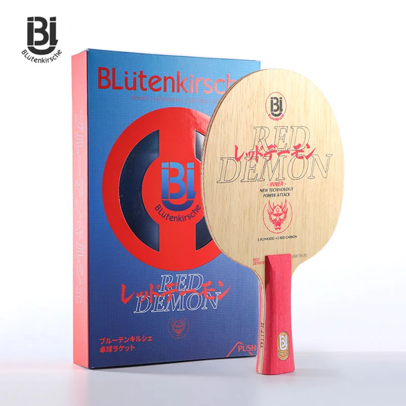 

Blutenkirsche Limba Surface Table Tennis Blade Red Demon Pink Carbon Fiber Professional Ping Pong Racket for Training