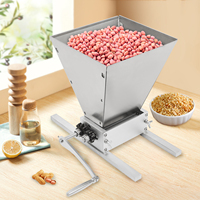 Electric & Manual Grain Mill 0.88gal Hopper, Adjustable Roller Gap, Stainless Steel For Corn, Wheat, Barley (4L Capacity)