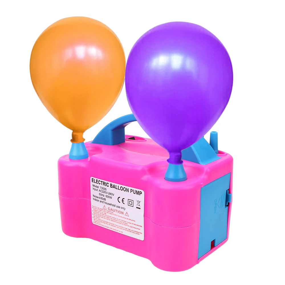 AC 220V EU Plug 600W High Power Auto Electric Nozzle Air Blower Balloon Inflator Pump Fast Portable Inflatable Balloon 2 Button