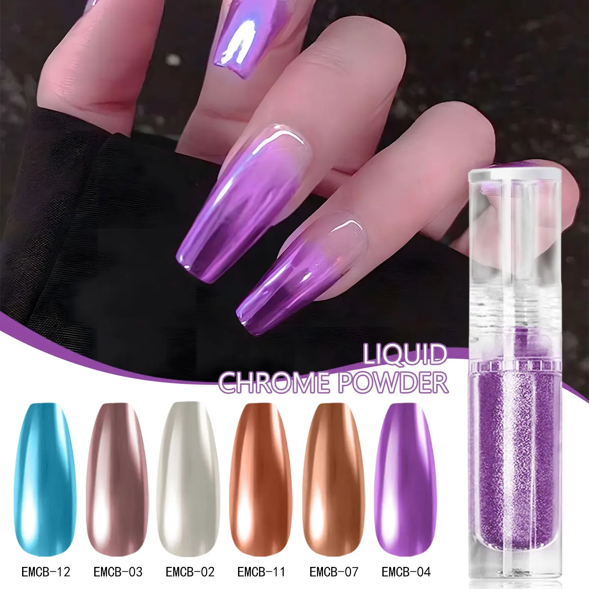 VOKY 1/6 قطعة كريم مسحوق مرآة سحرية لفن الأظافر بالليزر فائق السطوع والملون، مناسب لفن الأظافر بنفسك أو كهدية