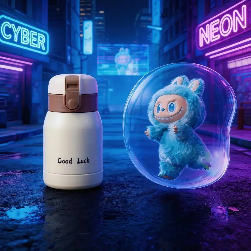 

POP MART THE MONSTERS Forward High Energy Series LABUBU Doll Food Grade Thermos Bottle Safe Vacuum Cup Drink