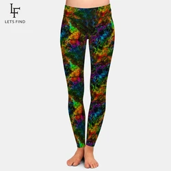 LETSFIND Fashion Galaxy druk cyfrowy kobiety legginsy treningowe nowa wysoka talia kobiety Sexy Fitness legginsy