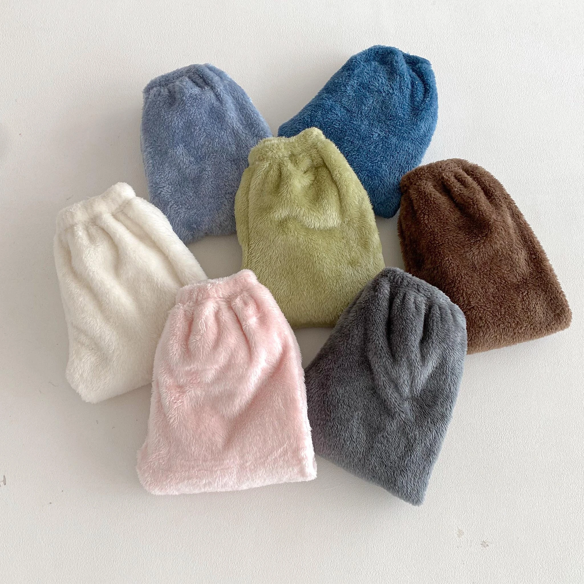 Baby Korean Style Trendy Plush Pants Winter Warm Fleece Trousers Unisex Boys Girls Fashion Casual Outdoor Home Wear Popular Pant
