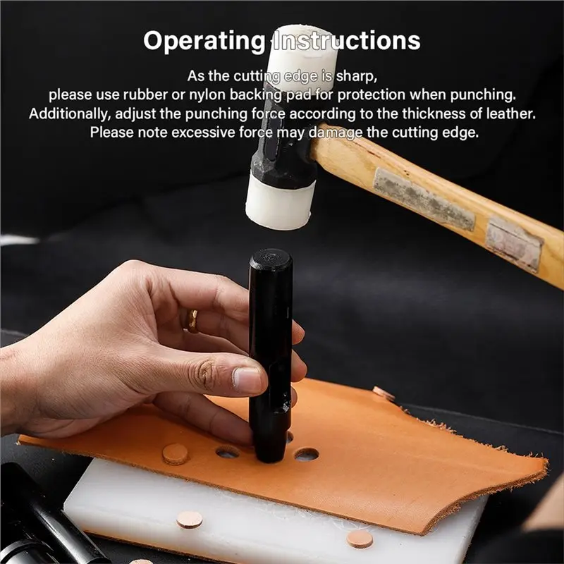 SOFT-Steel Watch Belt Canvas Scrapbooking Paper Leather Craft Tool Black Round Hole Punch 0.5-5Mm Leather Hollow Puncher