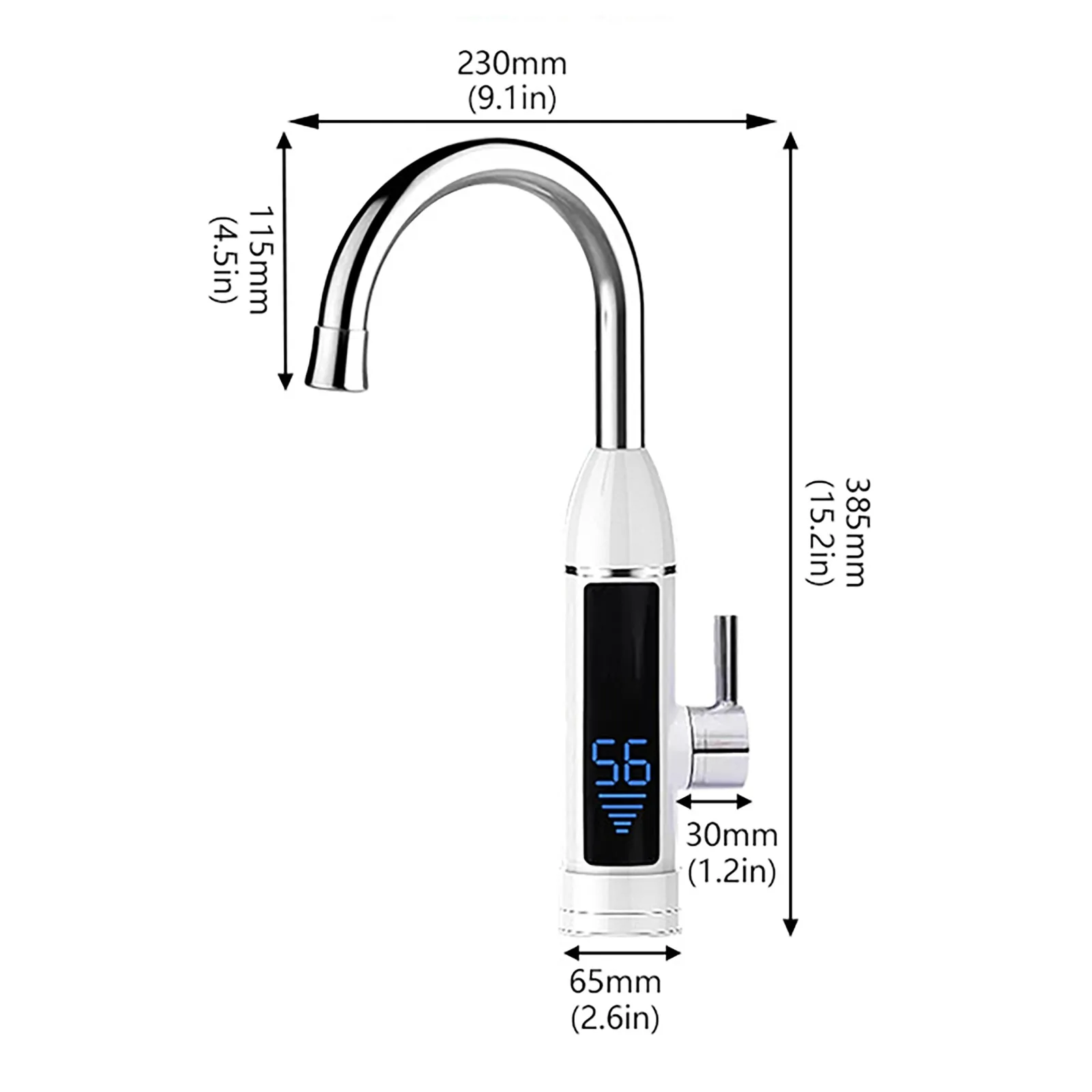 Кран водонагревателя, вращающийся кран со светодиодным цифровым дисплеем, мгновенный кухонный водонагреватель с быстрым нагревом