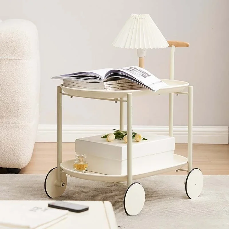 European creative Internet celebrity trolley rack ins movable small apartment coffee table modern simple sofa side table