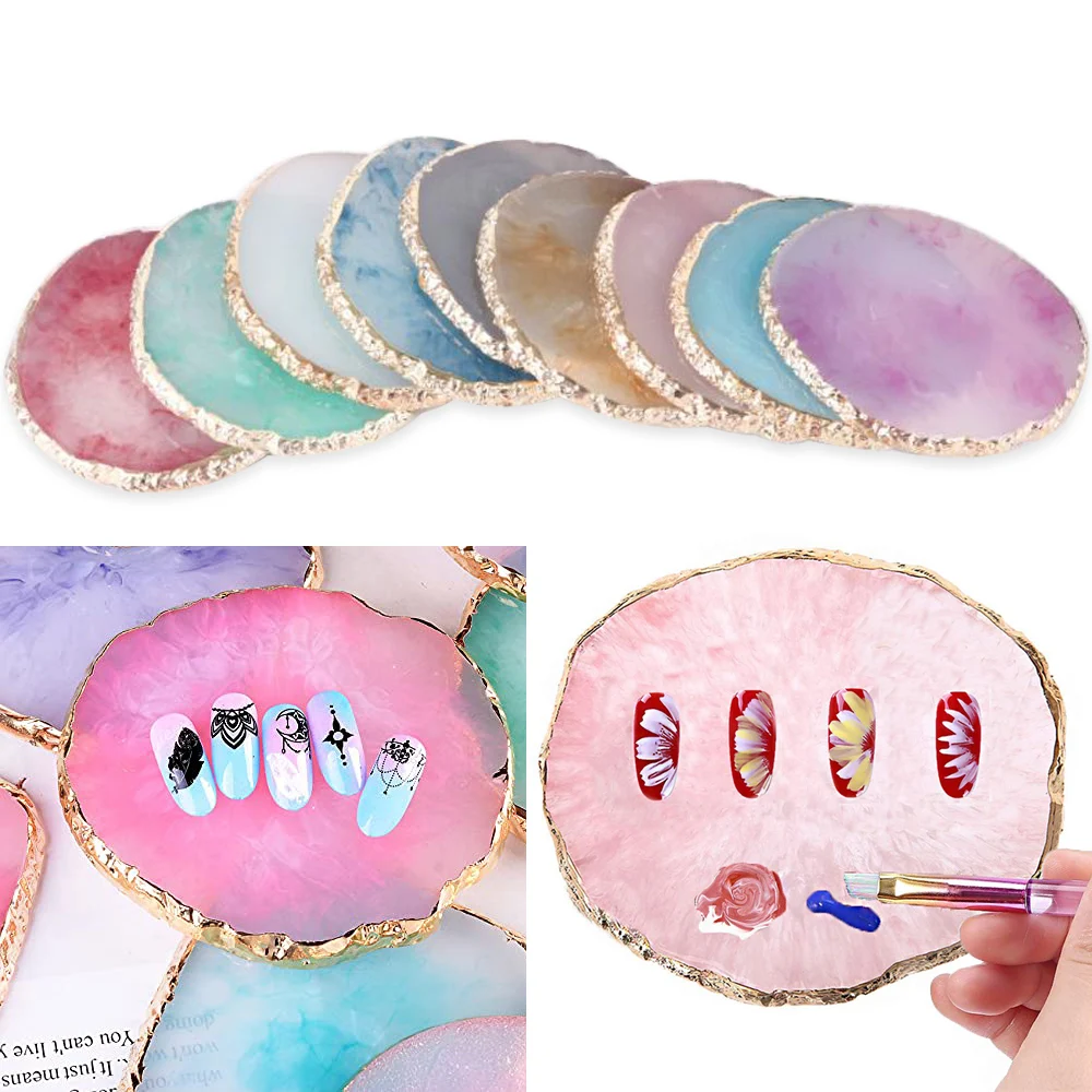 

1Pcs Nail Art Palette For Nail Color Mixing Display False Nails Tips Drawing Paint Gel Polish Pallet Manicure Shelf Accessories