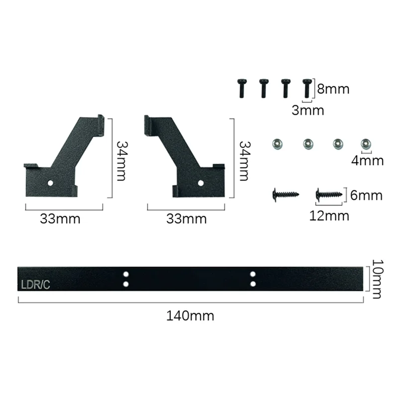 LD-P06 Metal Front and Rear Bumper for LDRC LD-P06 LD P06 Unimog 1/12 RC Truck Car Upgrades Parts Accessories,Black