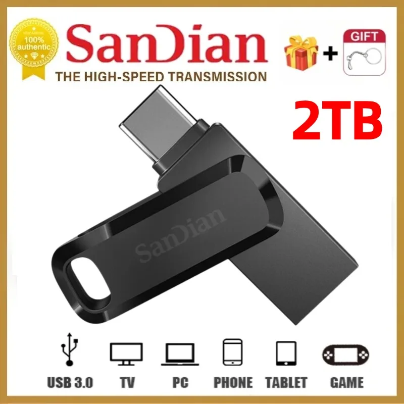 USB3.0 USB Flash Drive 2TB 1TB Pen Drive 128GB Waterproof Type-C Usb Metal High-Speed PenDrive 256G For Computer Storage Devices