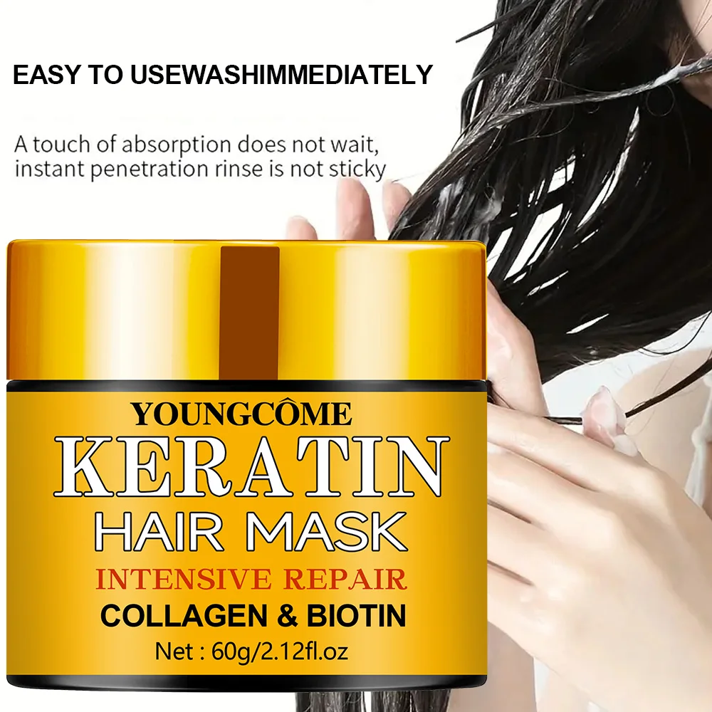 YOUNGCOME Magical Hair Mask Keratin Mask Repair Hair Tangles  Soft Smooth Shiny Nutrition Deep Moisturize Nourishing Hair Care