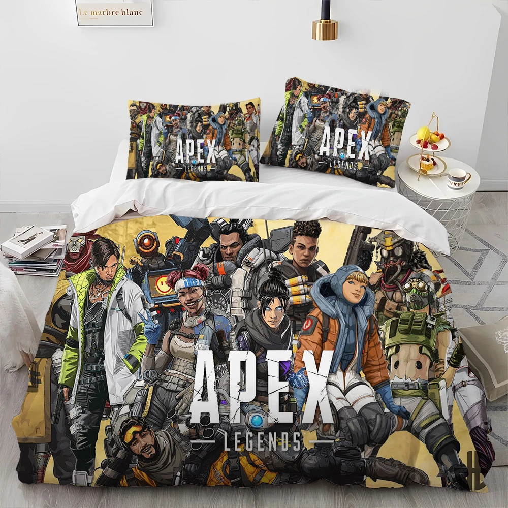 A-Apex Legends Game Gamer Cartoon Comforter Bedding Set,Duvet Cover Bed Set Quilt Cover Pillowcase,king Queen Size Bedding Set