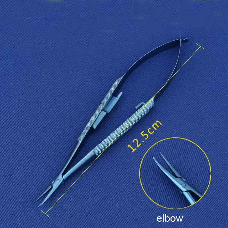 Instruments microchirurgicaux pour personnes âgées, porte-aiguille à verrouillage en alliage, tête droite, porte-aiguille coudé, instruments microchirurgicaux