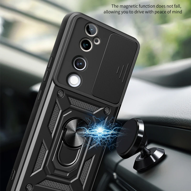 Vivo V40 VivoV40 V2348 Case Heavy Duty Shockproof Slide Lens Protector Multi Function Armor Cover for Vivo V40 Pro V40Pro V2347