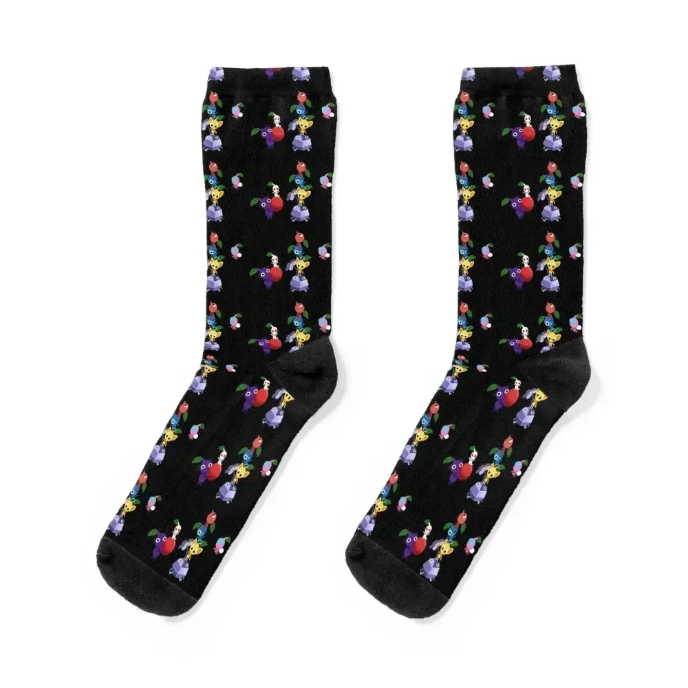 

PIKMIN - Collage of Characters Socks luxe Stockings man cool Socks Women Men's