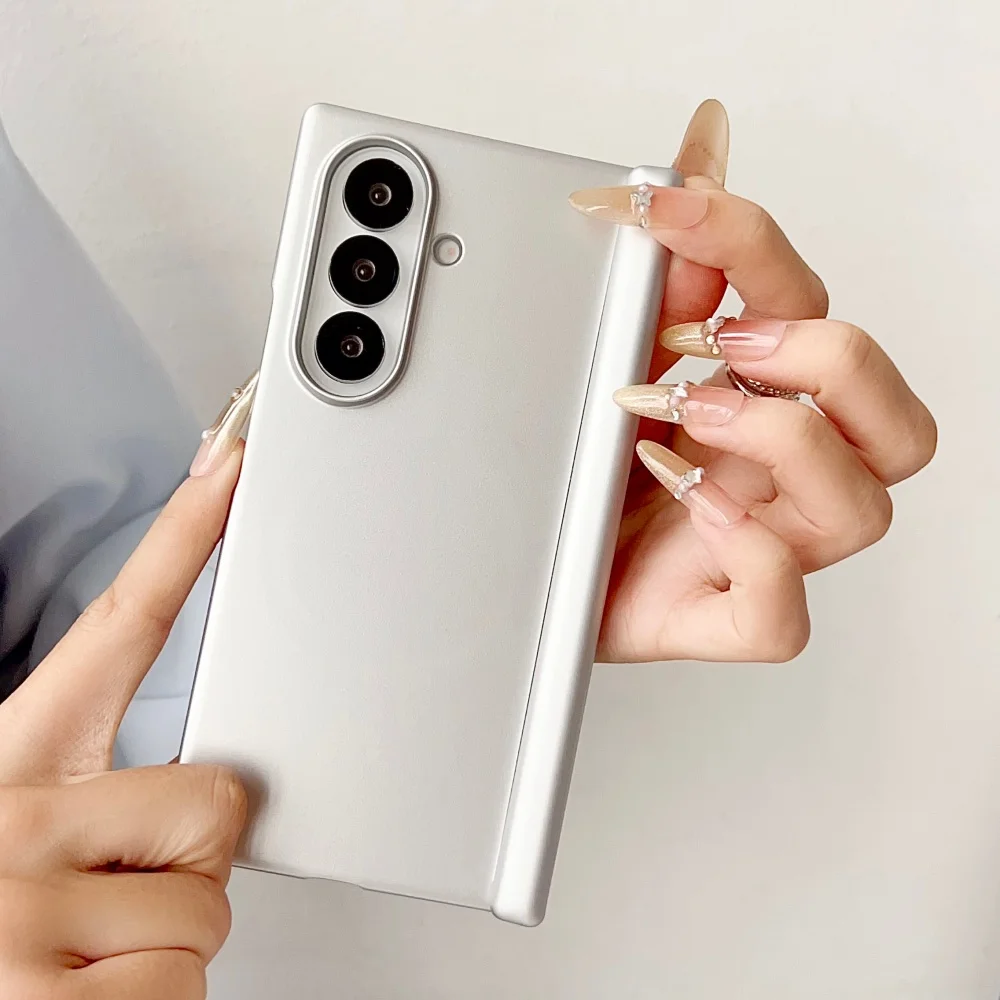 Luxuriöse Handyhülle mit mattierter metallischer Textur und Scharnier für Samsung Galaxy Z Fold 8 7 6 5 4 5G, für Magsafe, magnetische Hart-PC-Schutzhülle – Detail 6