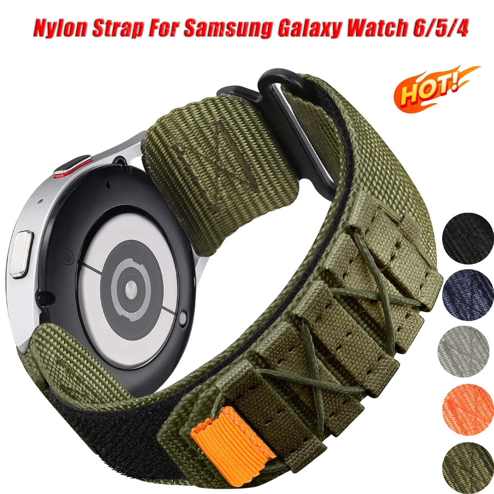 

20mm 22mm Nylon Strap For Samsung Galaxy Watch 6/5/4 44mm 40mm Classic 47mm Gear S3 Active 2 Sport Band for Huawei GT4 Band