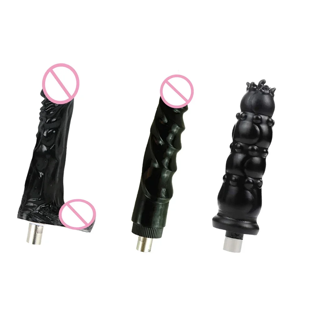3pcs Set Black Big Dildos with 3XLR Connerect Sex Toys for Women Realistic Masturbation Toys for Love Machine Attachment