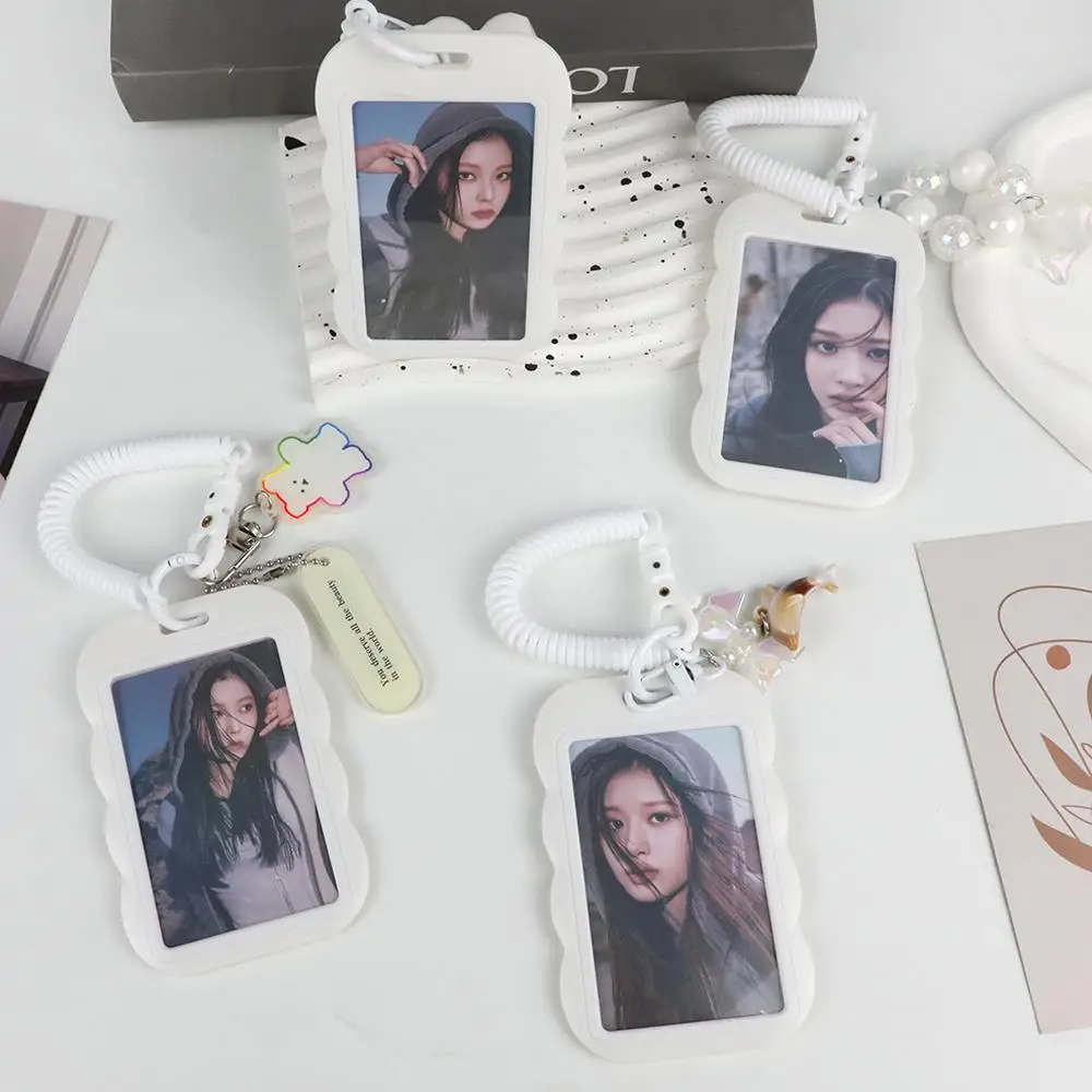 1pcs Anti-loss Card Holder Sliding Photo Sleeves Bag Pendant Key Chain Card Holder Photocards Protector Girl Cute Gift Chain